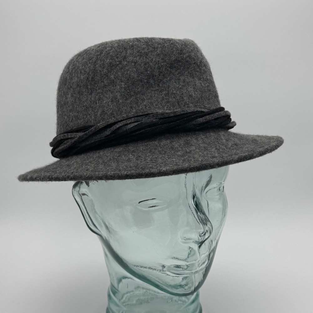 Da-Me Gray Wool Fedora Hat Made in Italy RN 75343